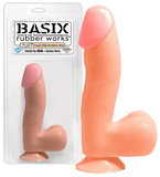 Umelý penis Basix 6.5 so semenníkmi a prísavkou - telový