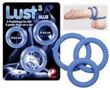 Erekčné krúžky Lust 3 blue