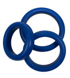 3 modré silikónové krúžky