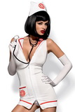 Sexy kostým Obsessive Emergency dress biely + stetoskop
