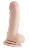 Umelý penis Basix 8 so semenníkmi a prísavkou - telový